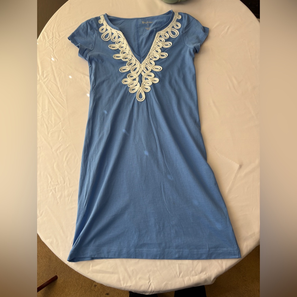 Lilly Pulitzer Small Blue Brewster Shift Dress Women’s Size Small Cotton - Picture 6 of 9